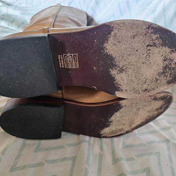 Lucchese Handmade Tooled Leather Riding Zip Up Boot Size 10B - Picture 5 of 7